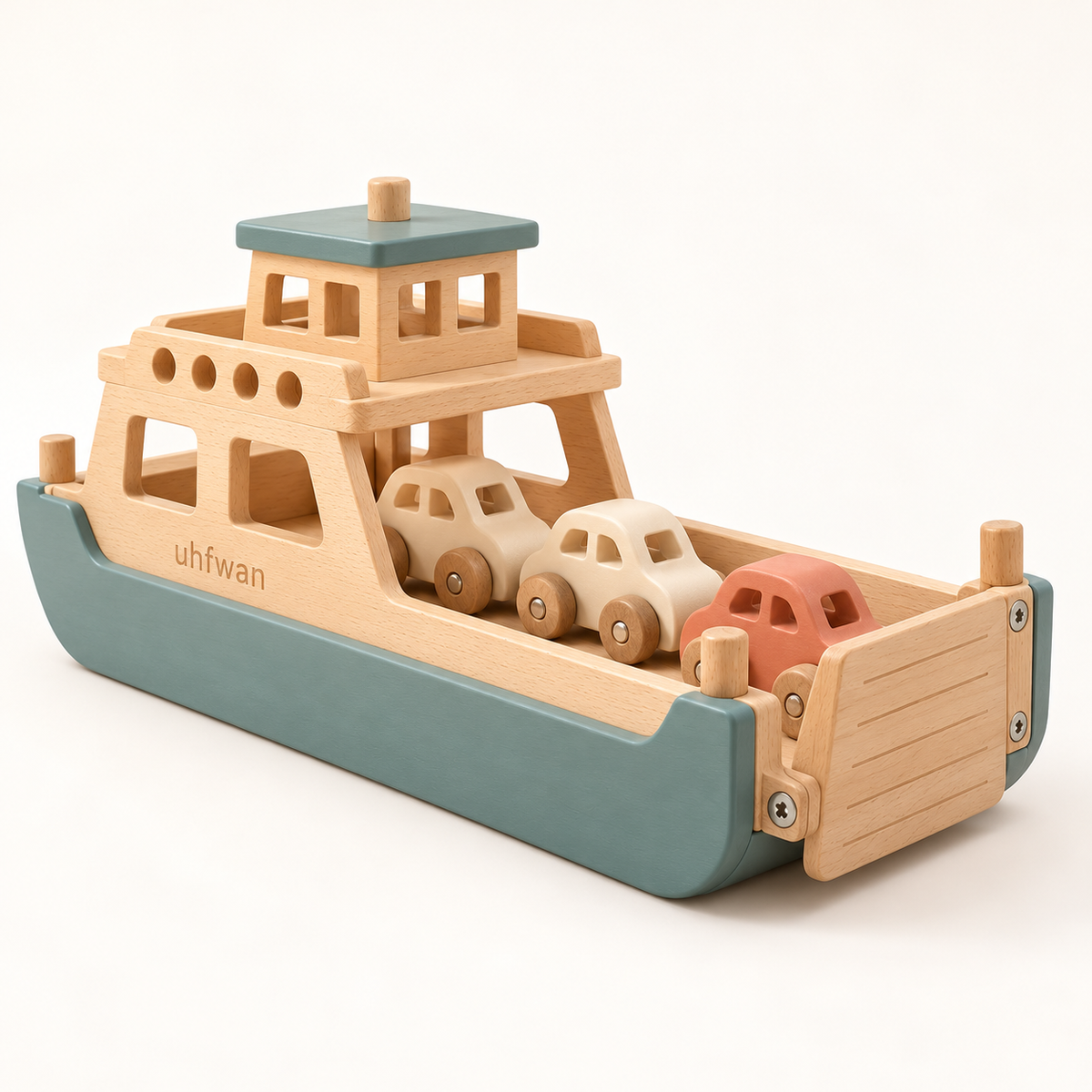 uhfwan Cloud Harbor Wooden Ferry Play Set - product