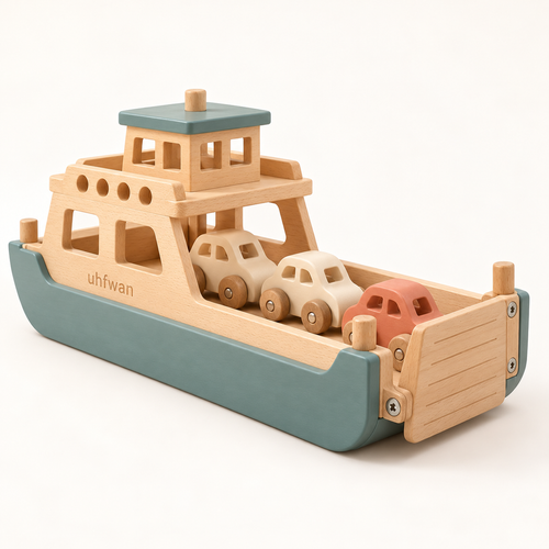 uhfwan Cloud Harbor Wooden Ferry Play Set - product