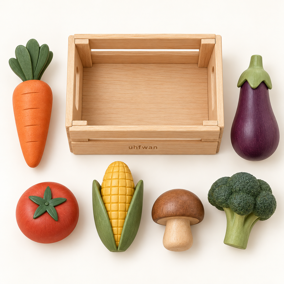 uhfwan Meadow Market Wooden Vegetable Crate - product