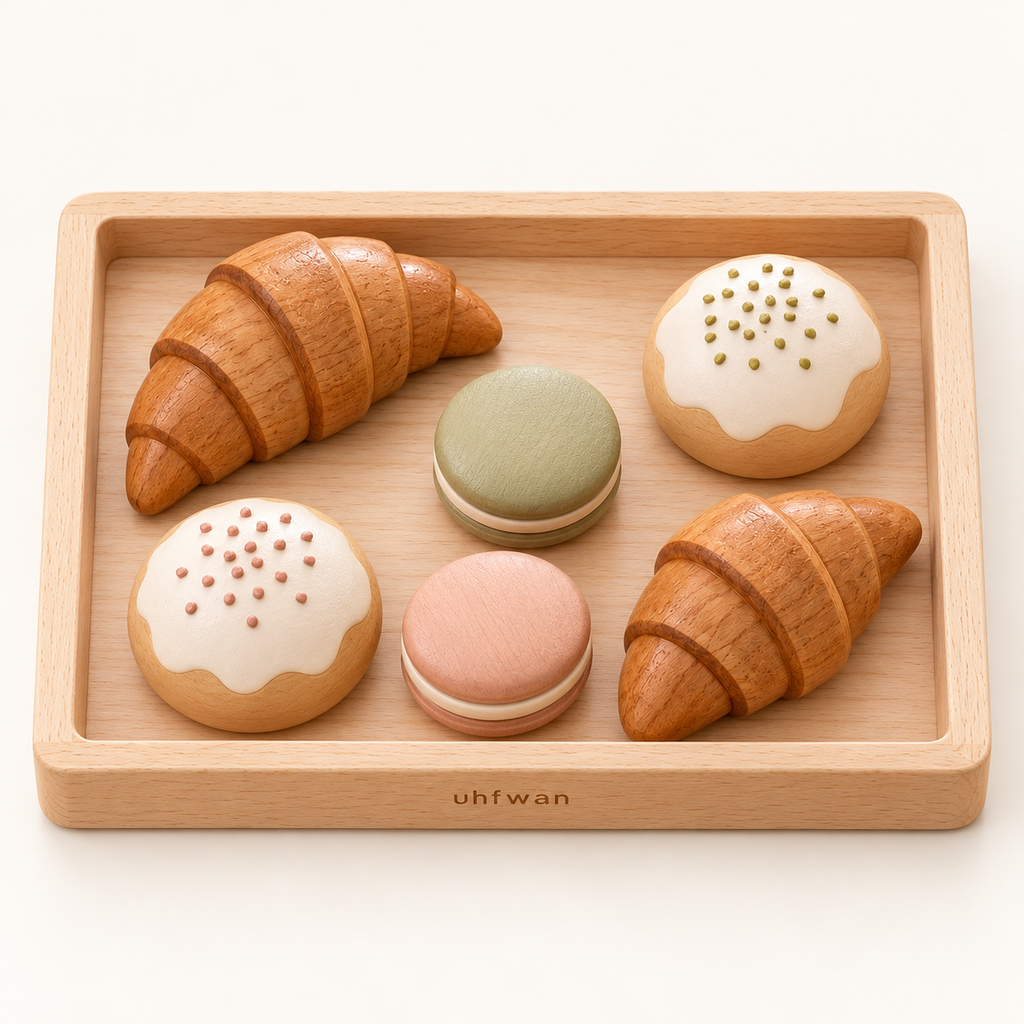 uhfwan Little Baker Wooden Pastry Tray - product