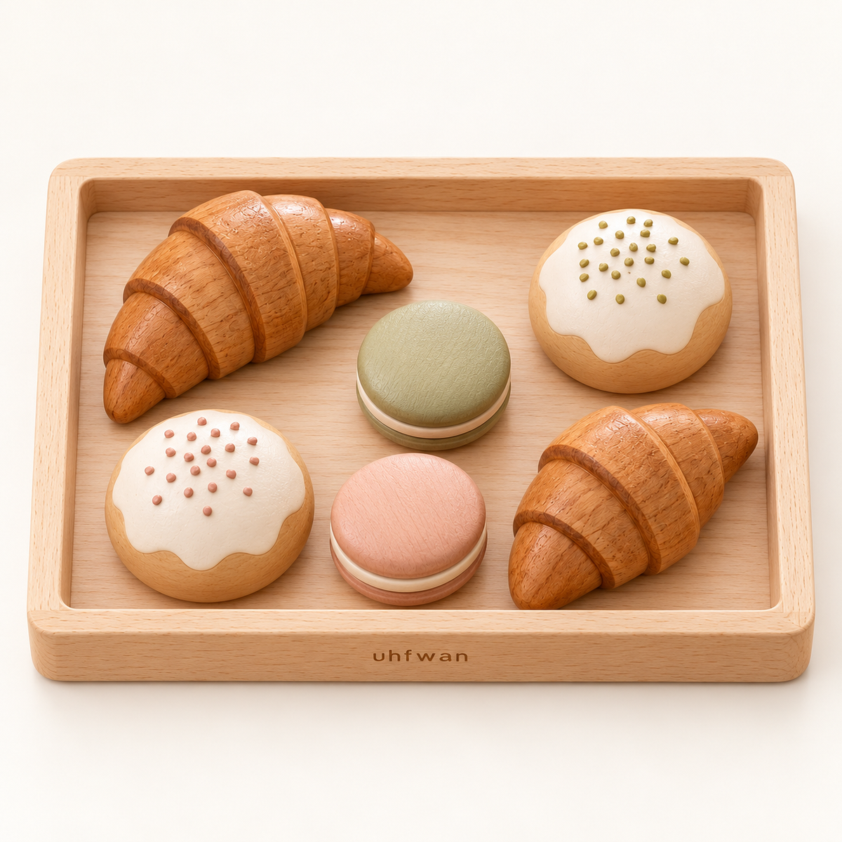 uhfwan Little Baker Wooden Pastry Tray - product