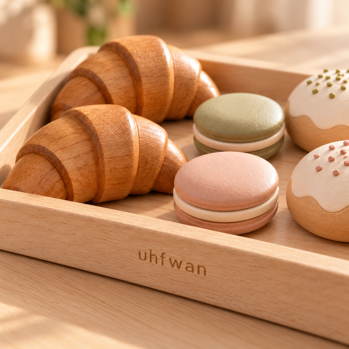 uhfwan Little Baker Wooden Pastry Tray - detail
