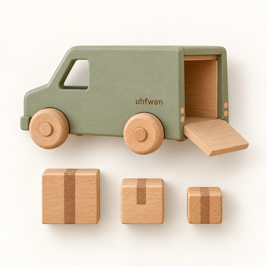 uhfwan Forest Post Wooden Delivery Van - product