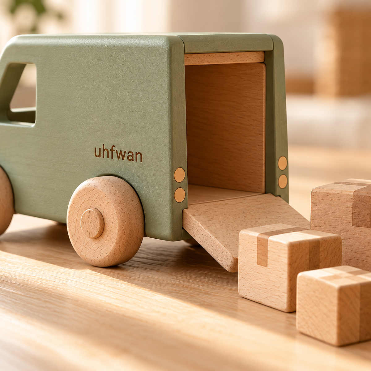 uhfwan Forest Post Wooden Delivery Van - detail
