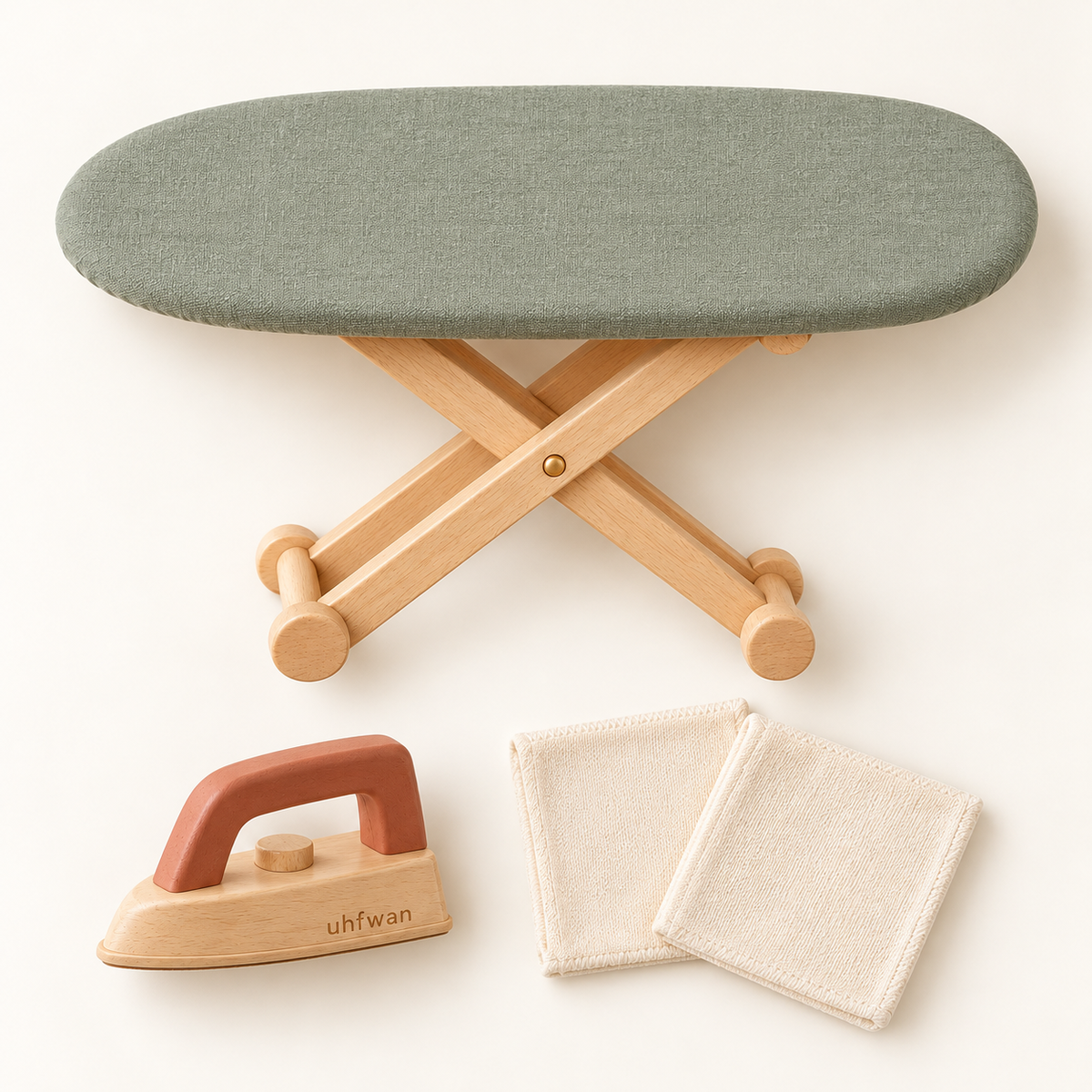 uhfwan Little Laundry Wooden Ironing Set - product