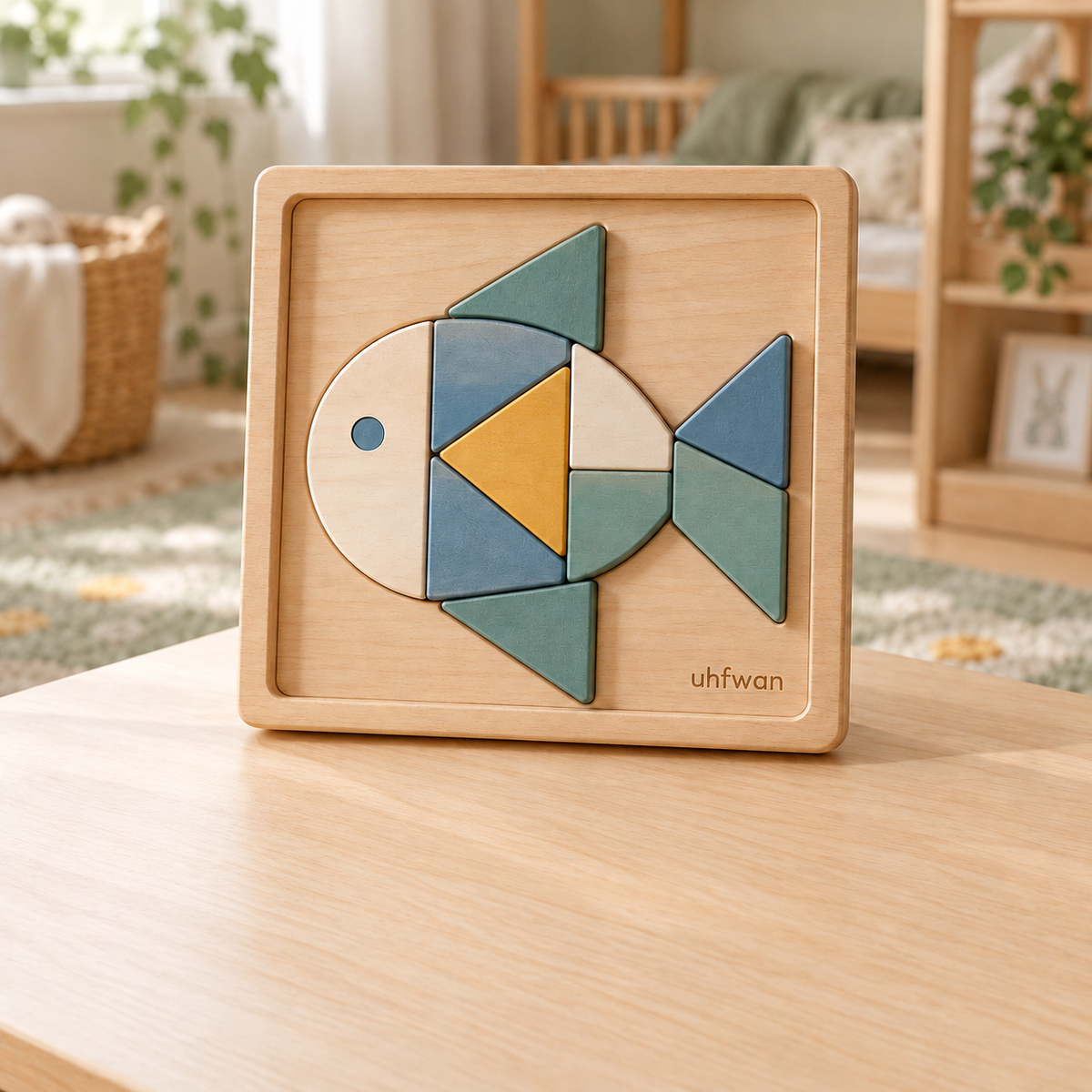 uhfwan Ocean Shapes Wooden Mosaic Board - lifestyle