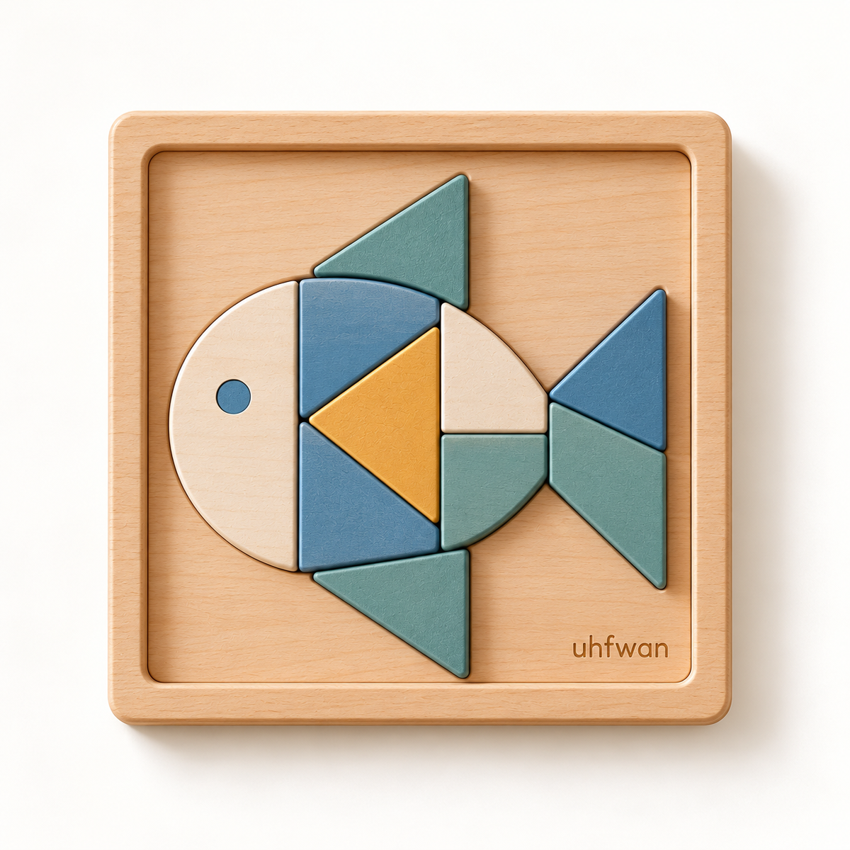 uhfwan Ocean Shapes Wooden Mosaic Board - product