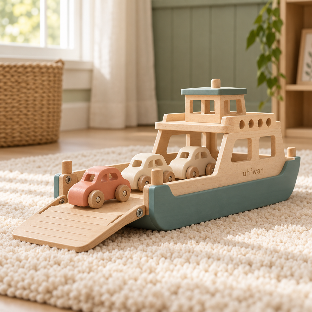 uhfwan Cloud Harbor Wooden Ferry Play Set lifestyle